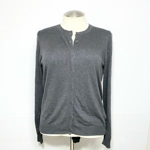 Nicole Miller Metallic Yarn Long Sleeved Cardigan